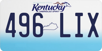 KY license plate 496LIX