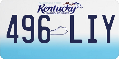KY license plate 496LIY