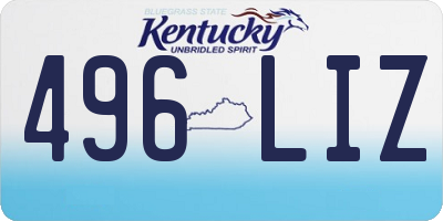 KY license plate 496LIZ