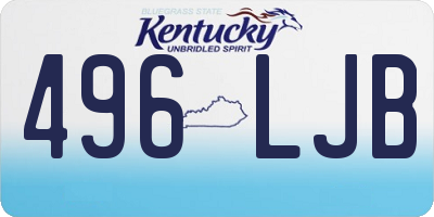KY license plate 496LJB