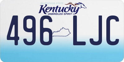 KY license plate 496LJC