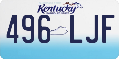 KY license plate 496LJF