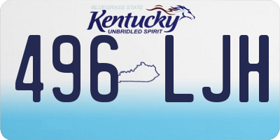 KY license plate 496LJH