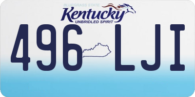 KY license plate 496LJI