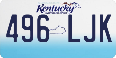 KY license plate 496LJK