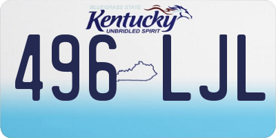 KY license plate 496LJL