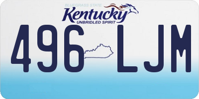 KY license plate 496LJM