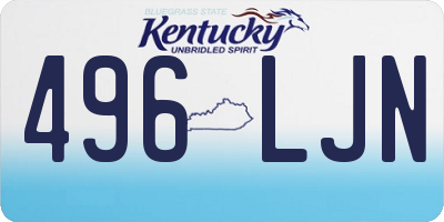 KY license plate 496LJN
