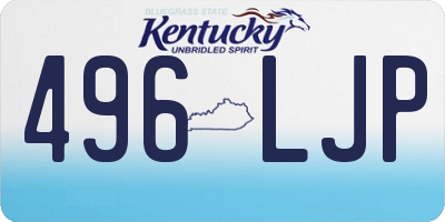 KY license plate 496LJP