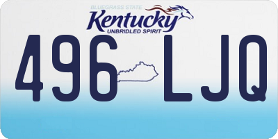 KY license plate 496LJQ