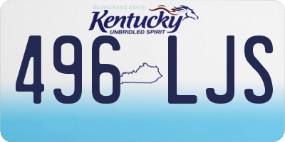 KY license plate 496LJS