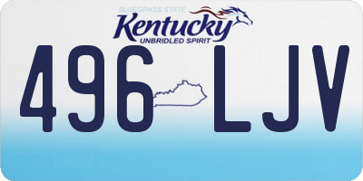 KY license plate 496LJV