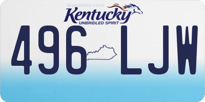 KY license plate 496LJW