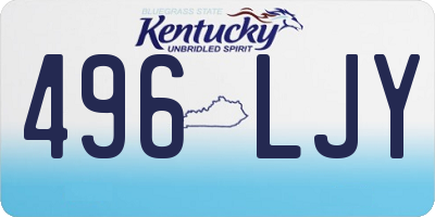 KY license plate 496LJY