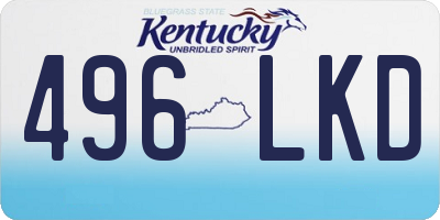 KY license plate 496LKD
