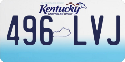 KY license plate 496LVJ