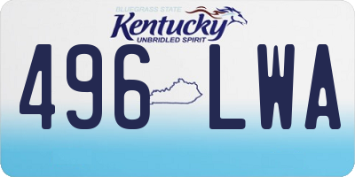 KY license plate 496LWA