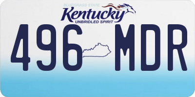 KY license plate 496MDR