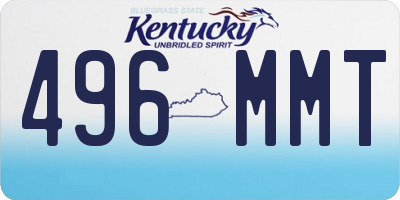 KY license plate 496MMT