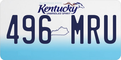 KY license plate 496MRU