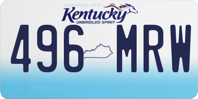 KY license plate 496MRW