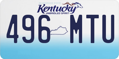 KY license plate 496MTU