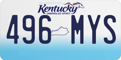KY license plate 496MYS
