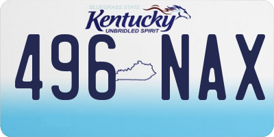 KY license plate 496NAX