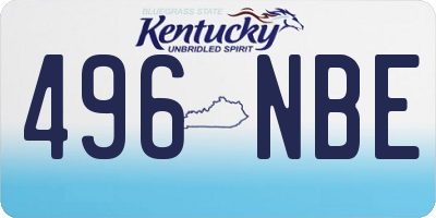 KY license plate 496NBE