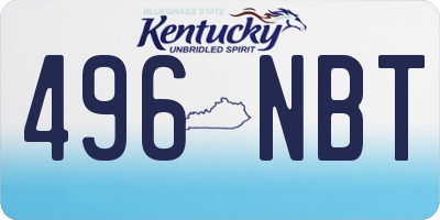 KY license plate 496NBT