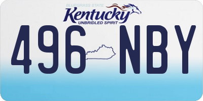 KY license plate 496NBY