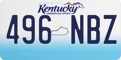 KY license plate 496NBZ