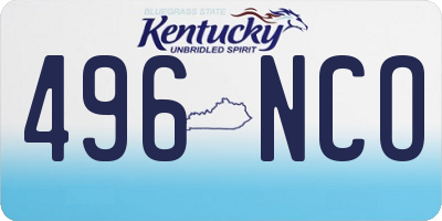 KY license plate 496NCO