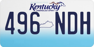 KY license plate 496NDH