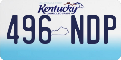 KY license plate 496NDP