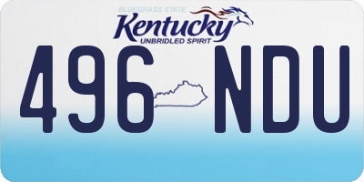 KY license plate 496NDU