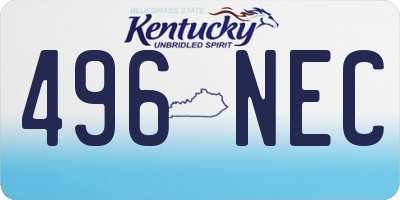 KY license plate 496NEC
