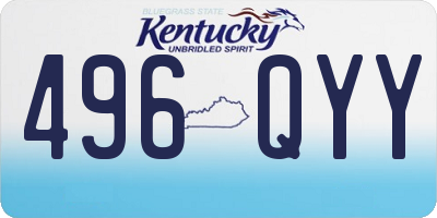 KY license plate 496QYY
