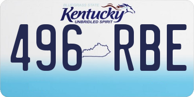 KY license plate 496RBE