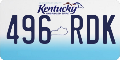 KY license plate 496RDK