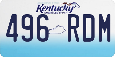 KY license plate 496RDM