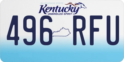 KY license plate 496RFU