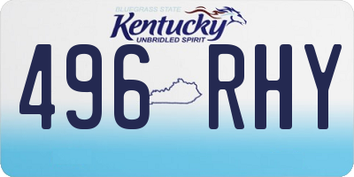 KY license plate 496RHY