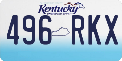 KY license plate 496RKX