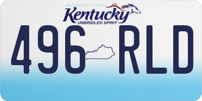 KY license plate 496RLD