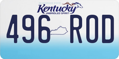 KY license plate 496ROD