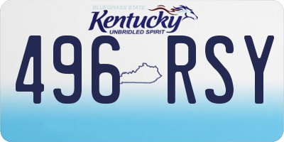 KY license plate 496RSY