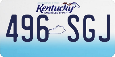 KY license plate 496SGJ