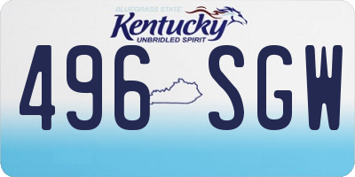 KY license plate 496SGW