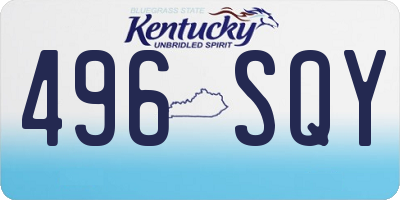 KY license plate 496SQY